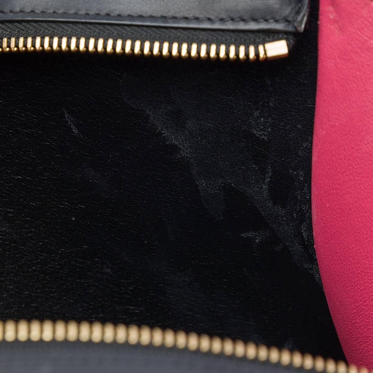 Celine Small Tricolor Calfskin and Suede Trapeze Satchel — Black