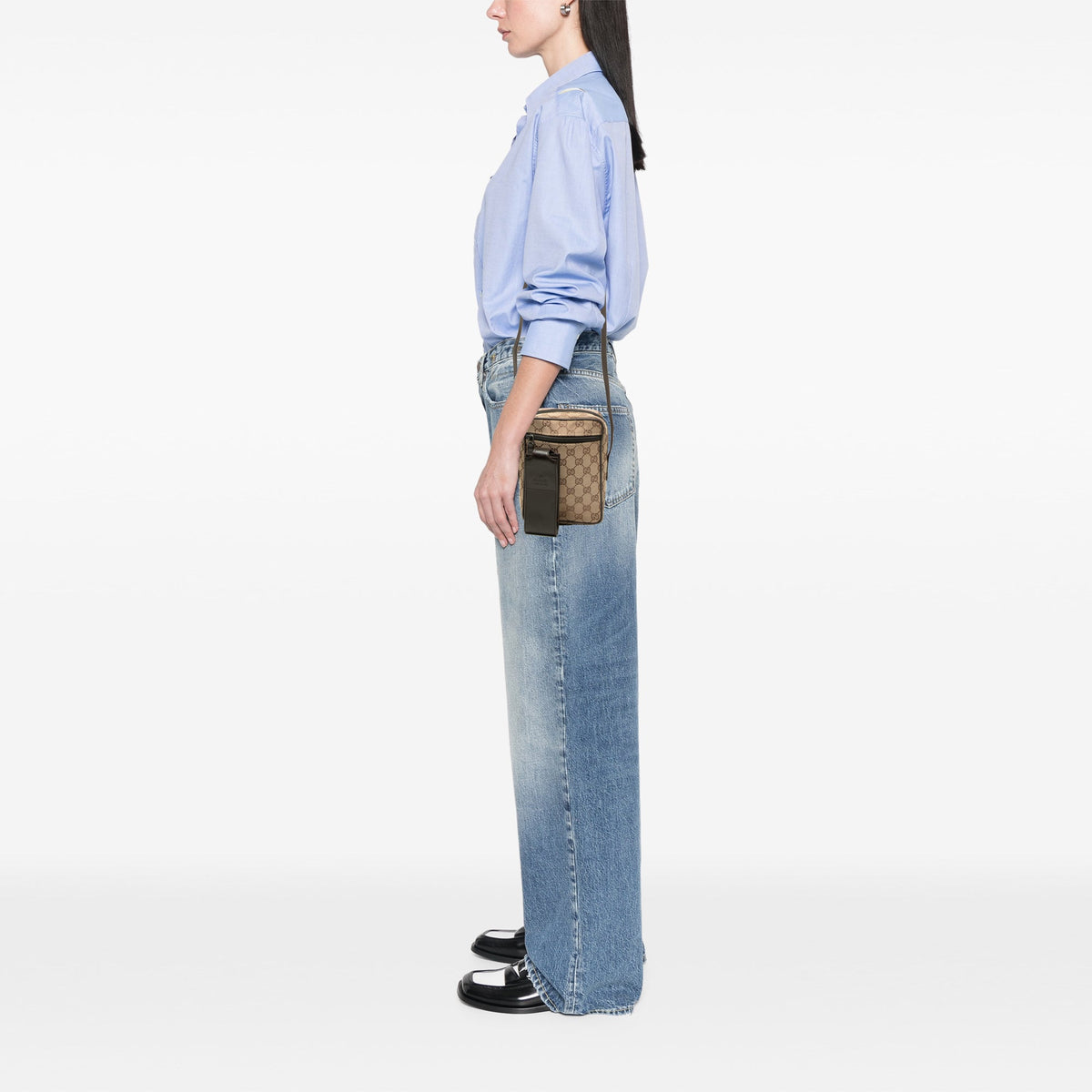 Gucci GG Canvas Crossbody — Beige