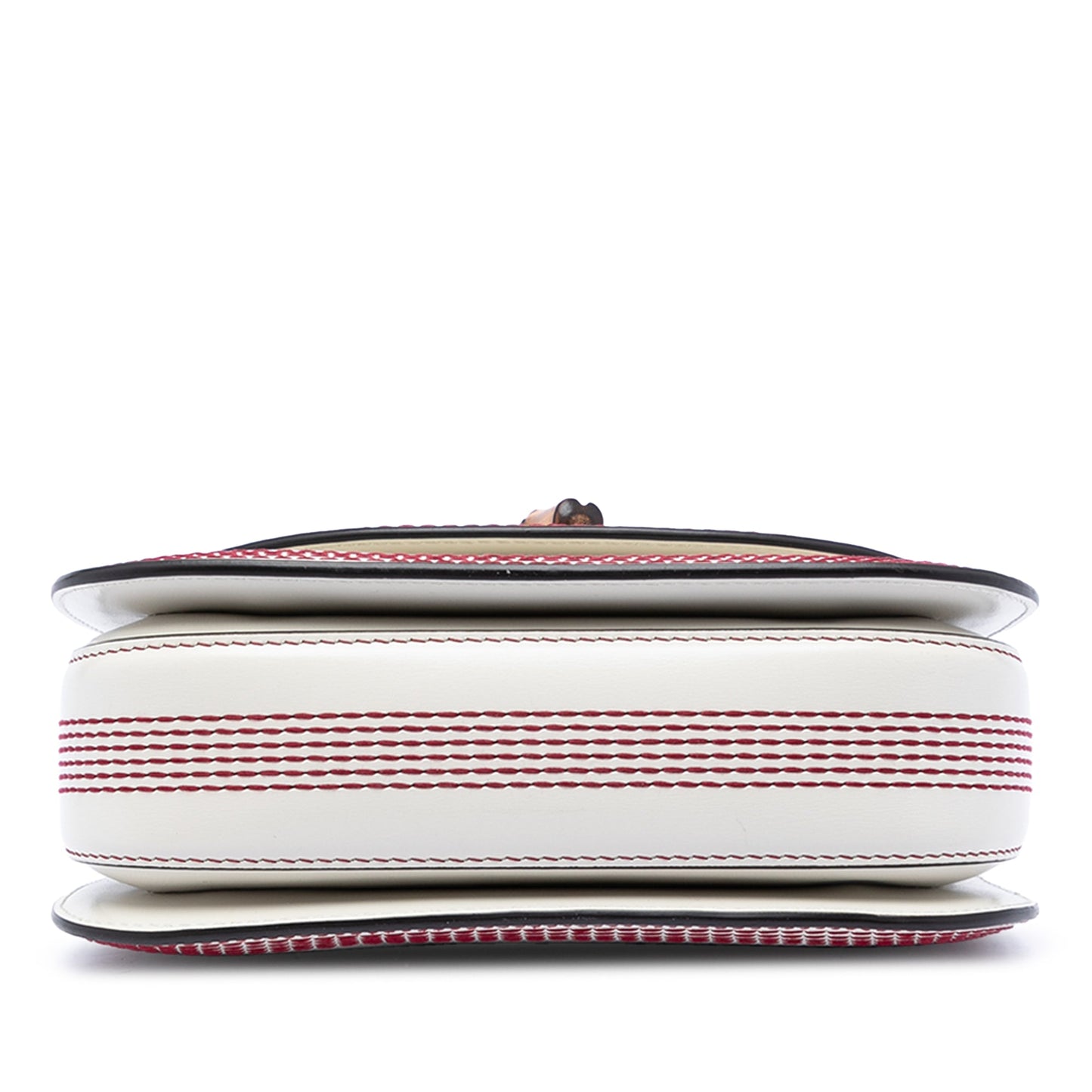Gucci Small Calfskin Stitched Bamboo 1947 Top Handle Bag