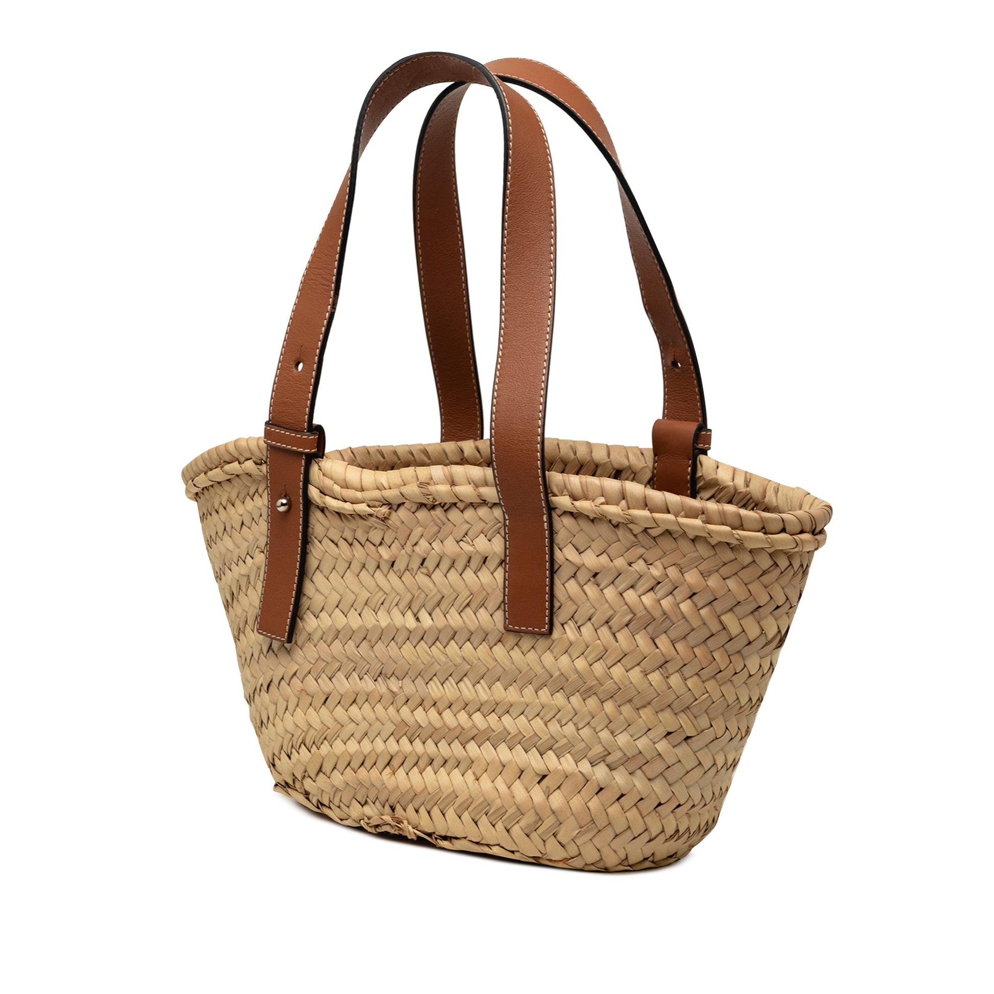 LOEWE Small Raffia Anagram Basket Tote