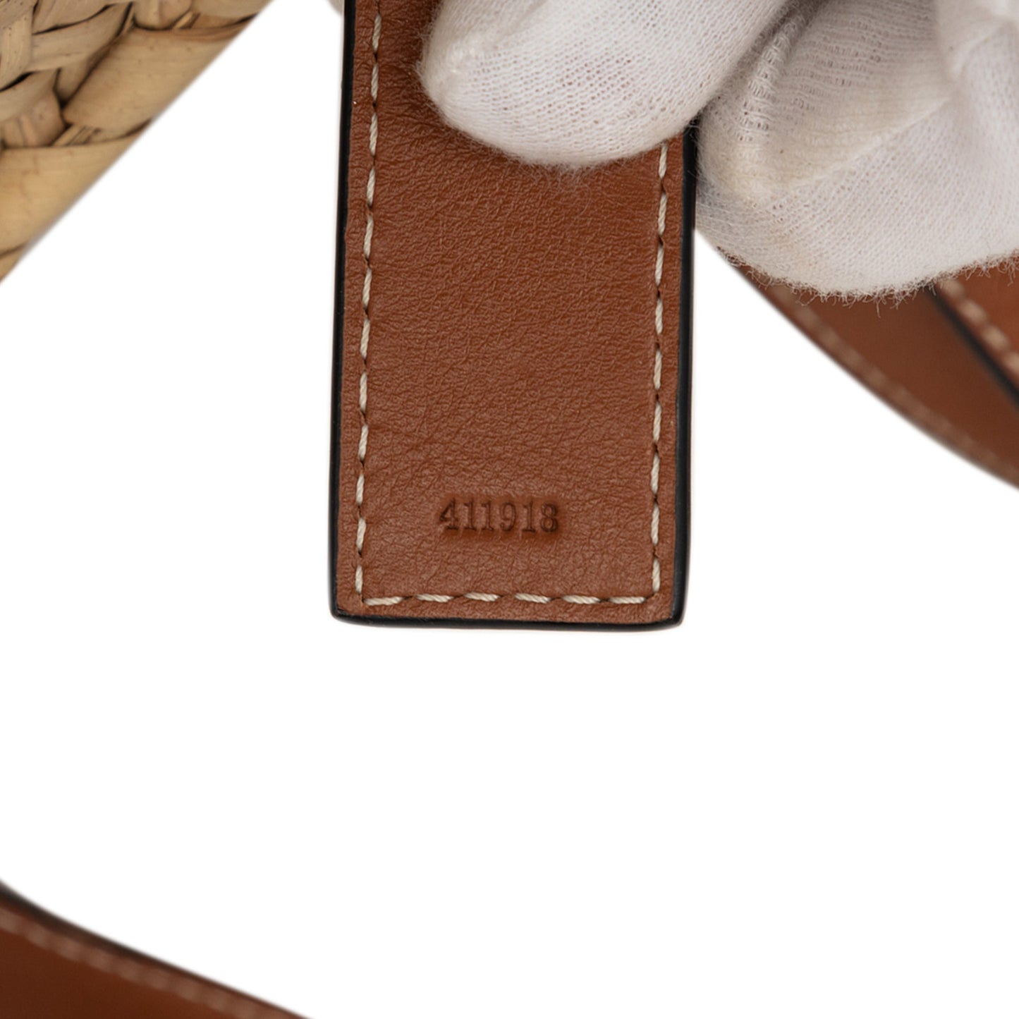 LOEWE Small Raffia Anagram Basket Tote