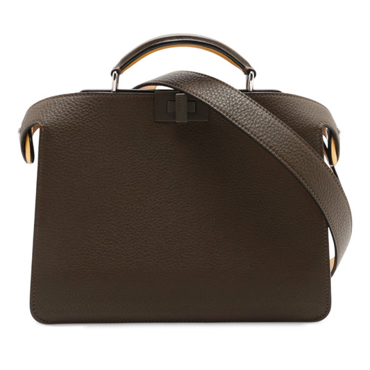 Fendi Small Bicolor Leather Peekaboo ISeeU Satchel