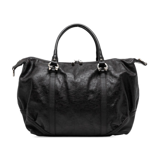 Gucci Embossed Leather Horsebit Satchel