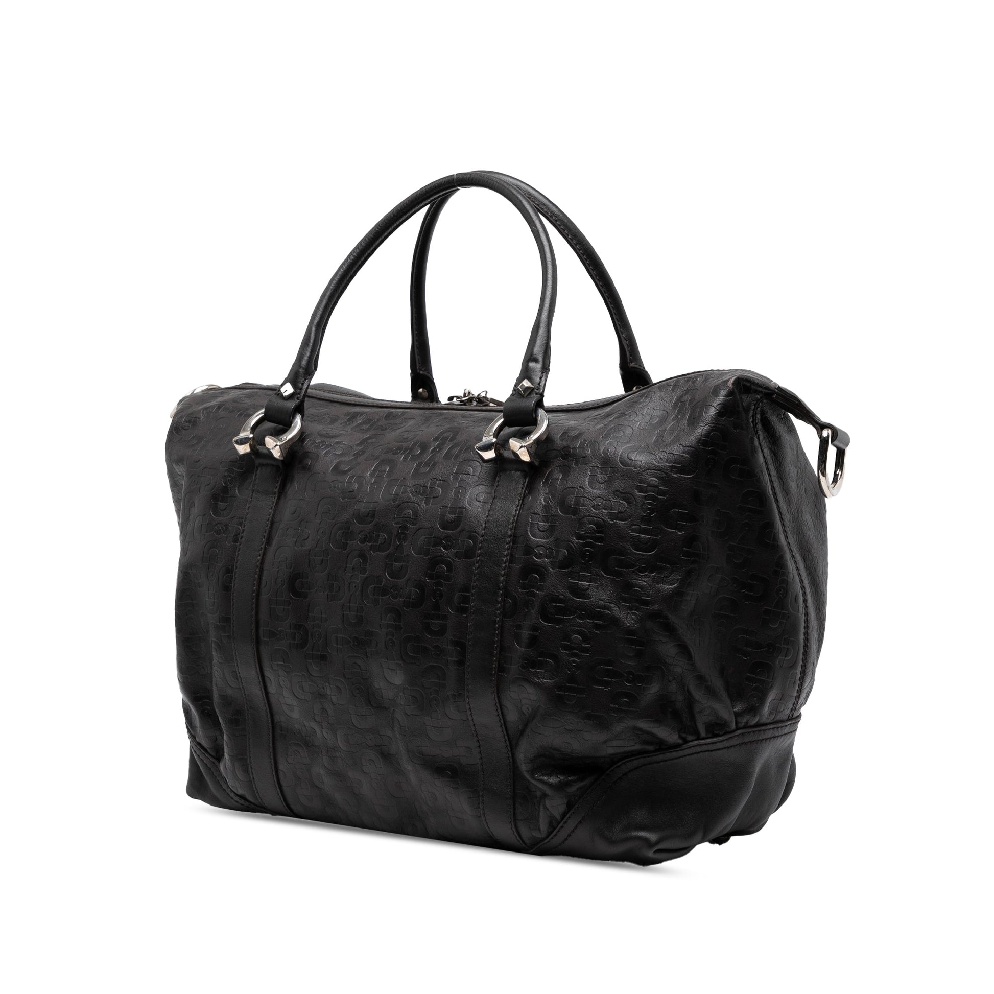 Gucci Embossed Leather Horsebit Satchel
