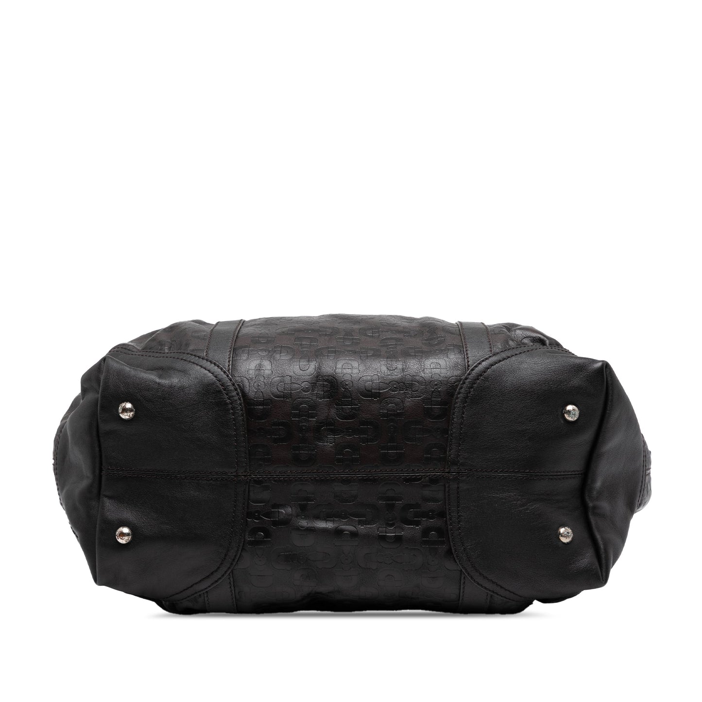 Gucci Embossed Leather Horsebit Satchel