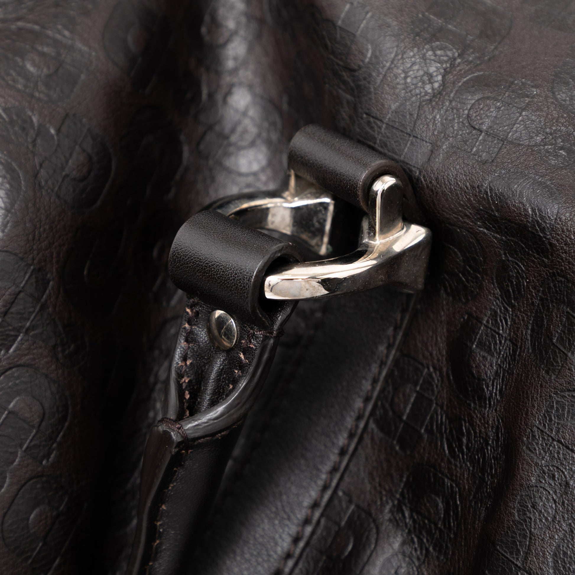 Gucci Embossed Leather Horsebit Satchel