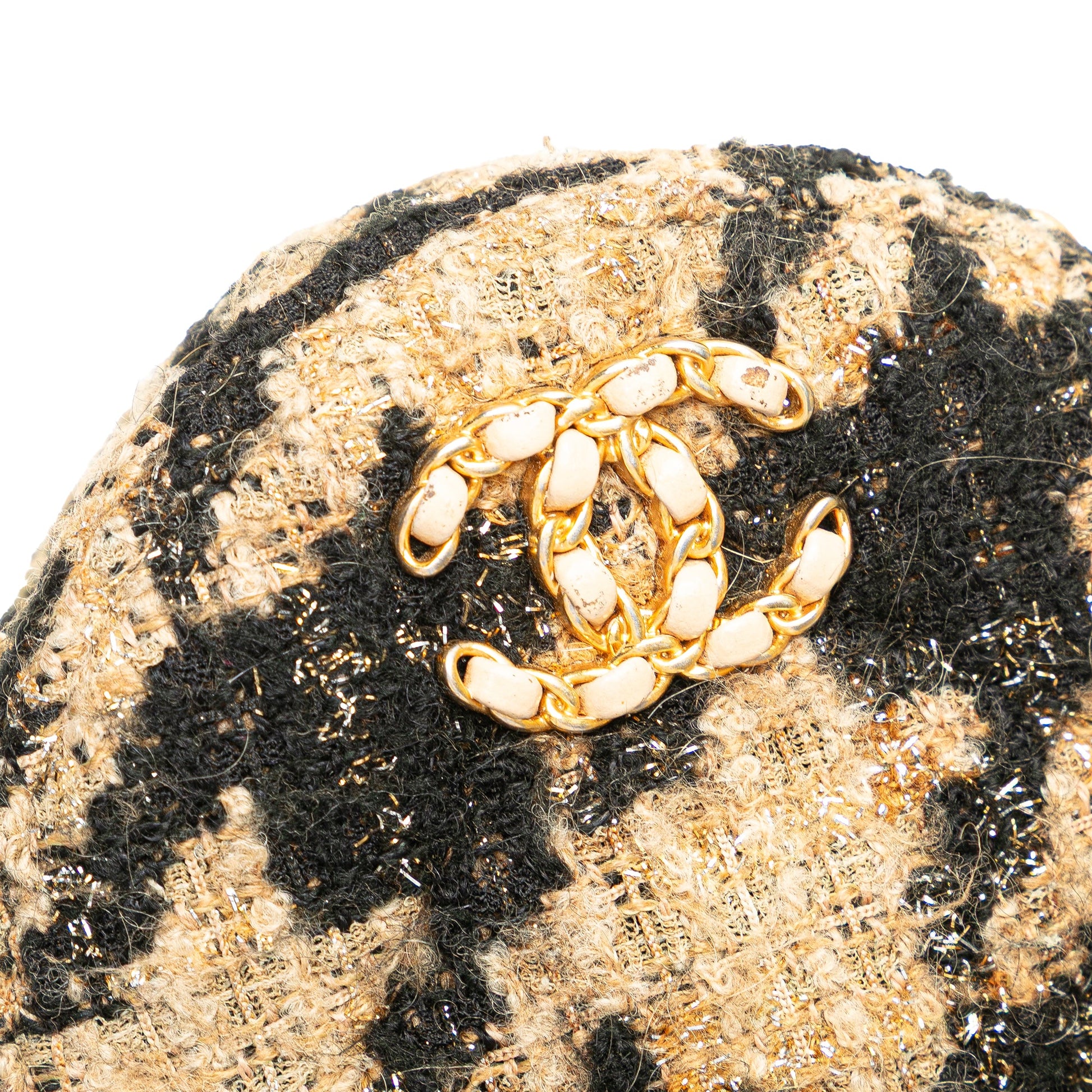 Chanel Tweed 19 Round Clutch with Chain and Coin Purse