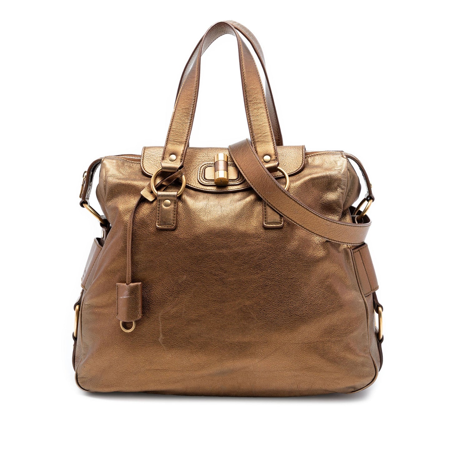 Saint Laurent Metallic Calfskin Muse Satchel