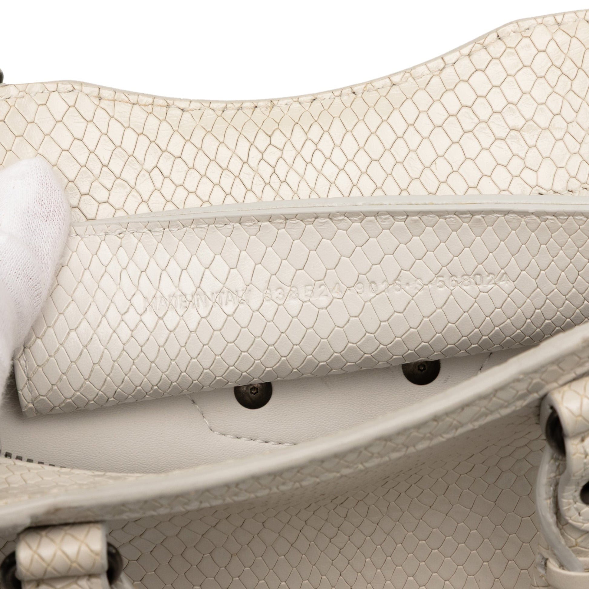 Balenciaga Mini Python Embossed Calfskin Neo Classic City Satchel