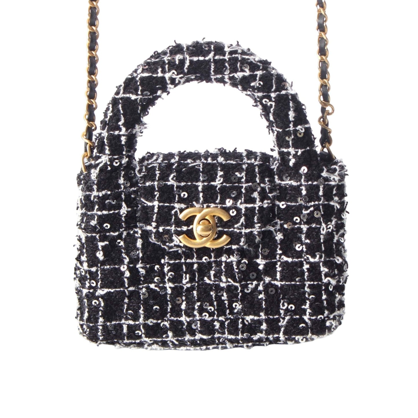 Chanel Nano Tweed Kelly Clutch on Chain