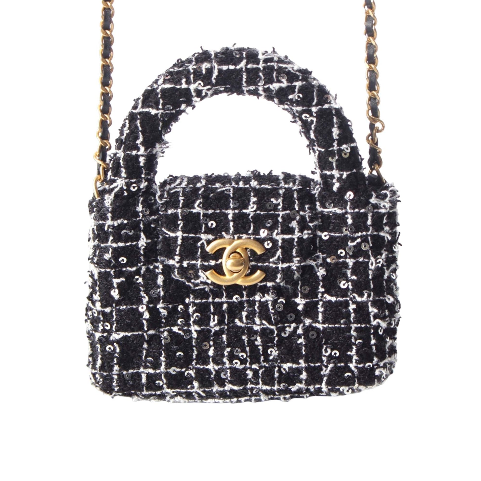 Chanel Nano Tweed Kelly Clutch on Chain