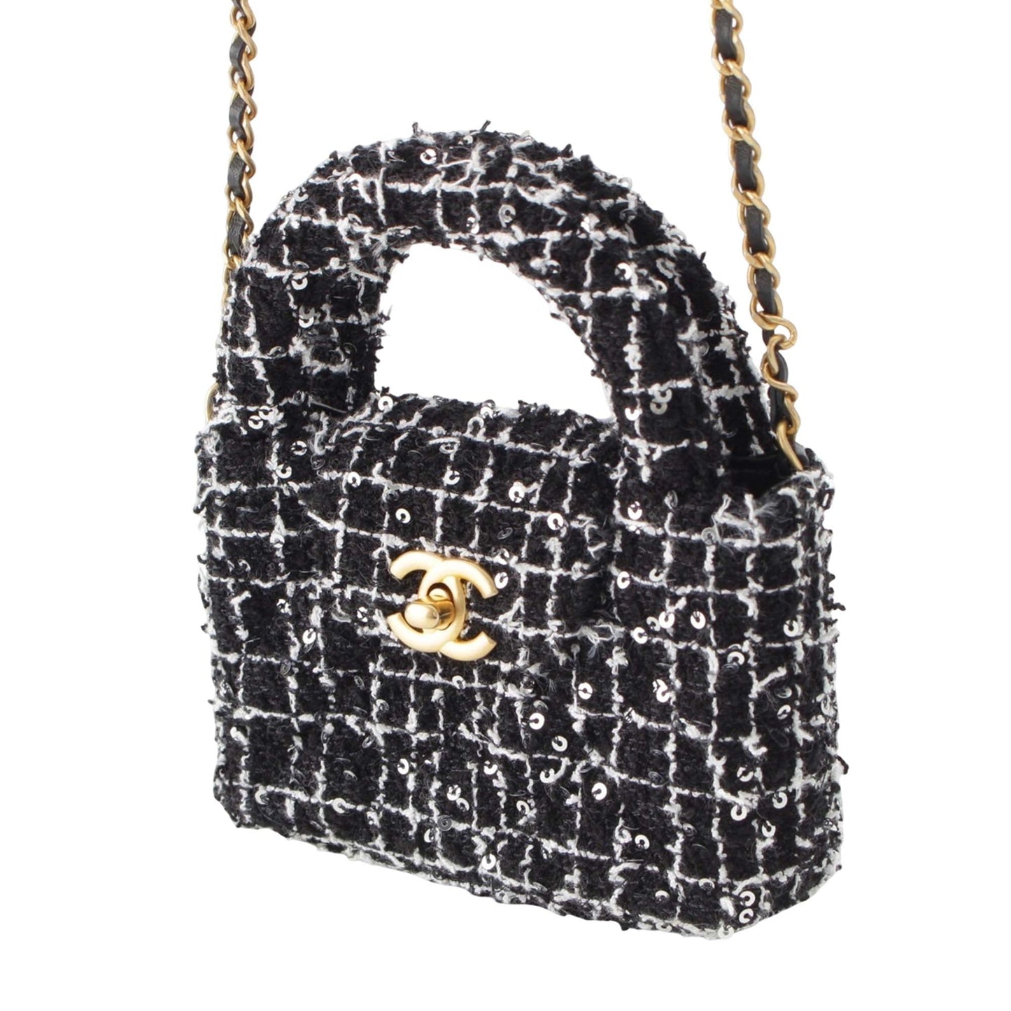 Chanel Nano Tweed Kelly Clutch on Chain