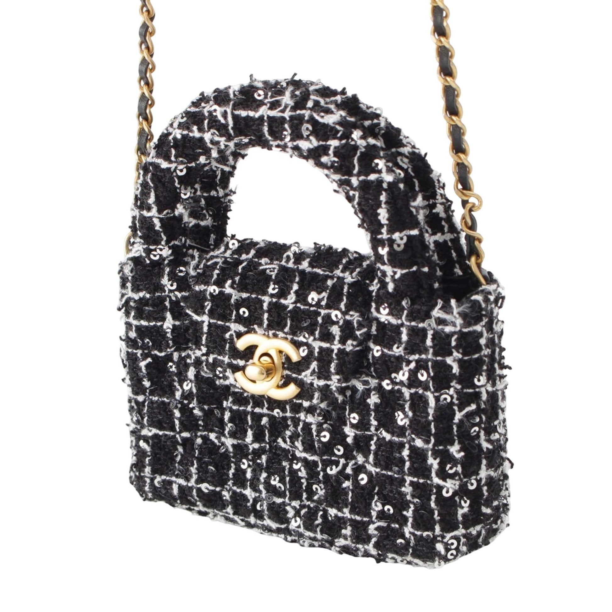 Chanel Nano Tweed Kelly Clutch on Chain