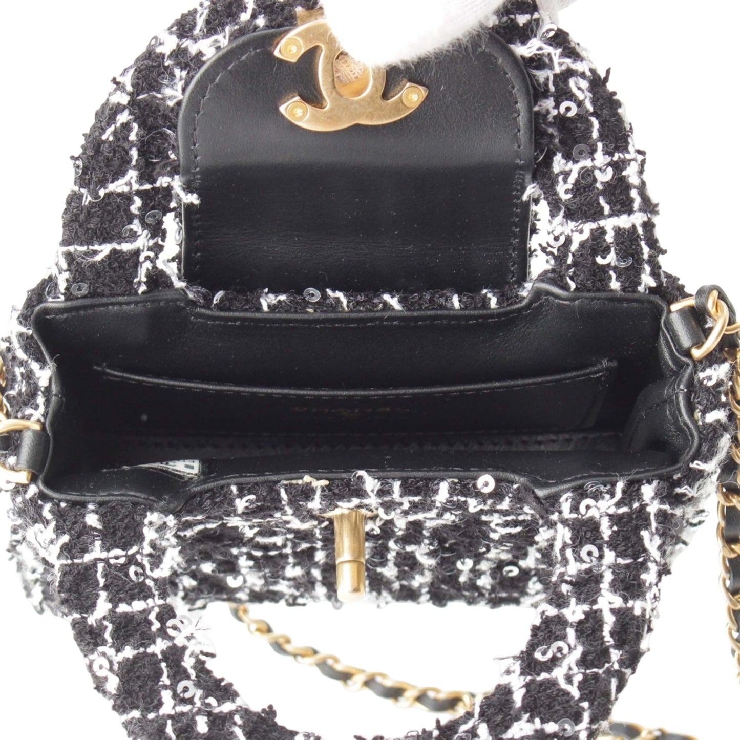 Chanel Nano Tweed Kelly Clutch on Chain