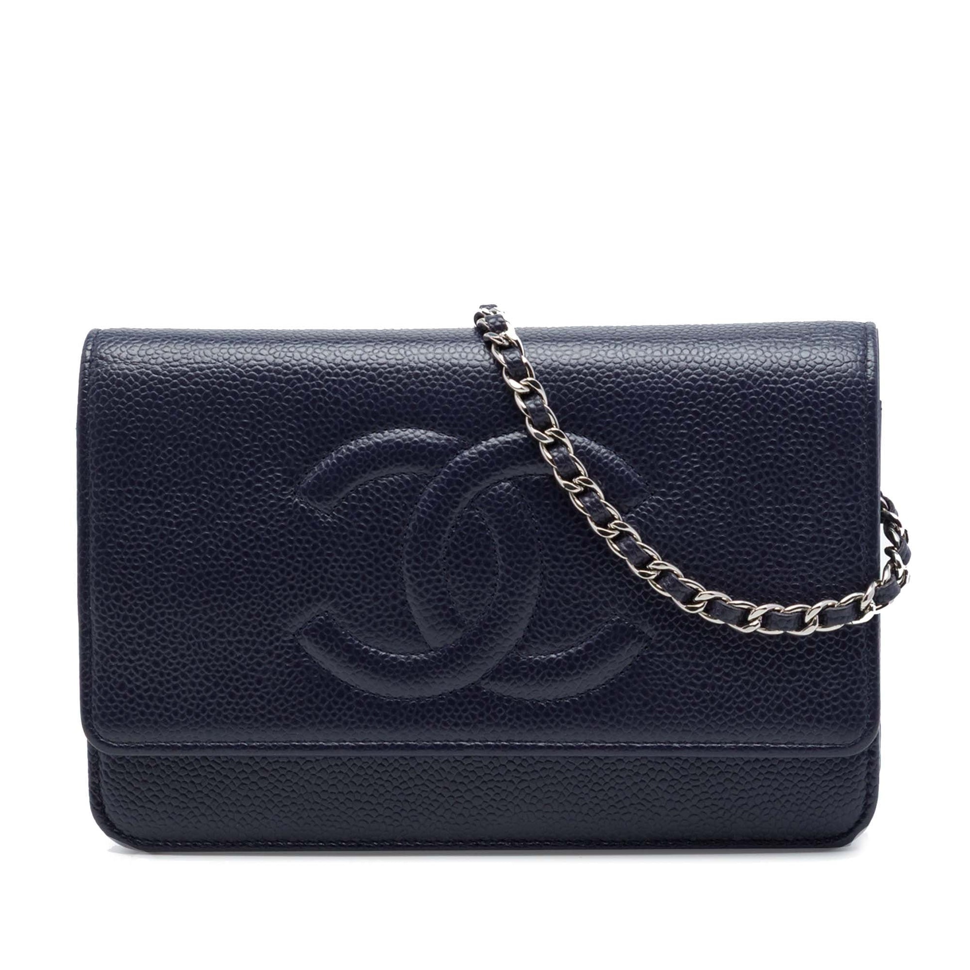 Chanel CC Caviar Wallet On Chain