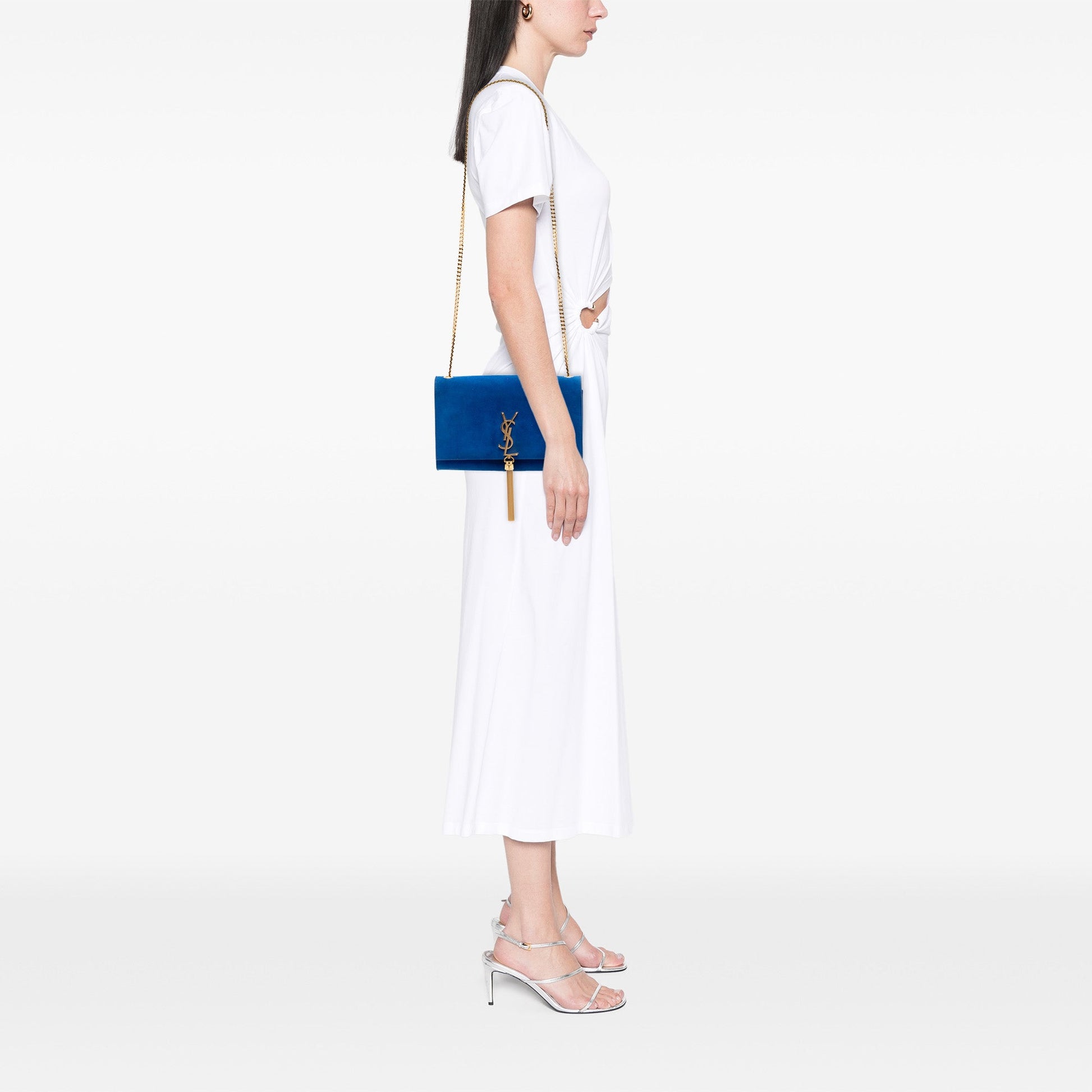 Saint Laurent Medium Suede Monogram Kate Tassel Crossbody