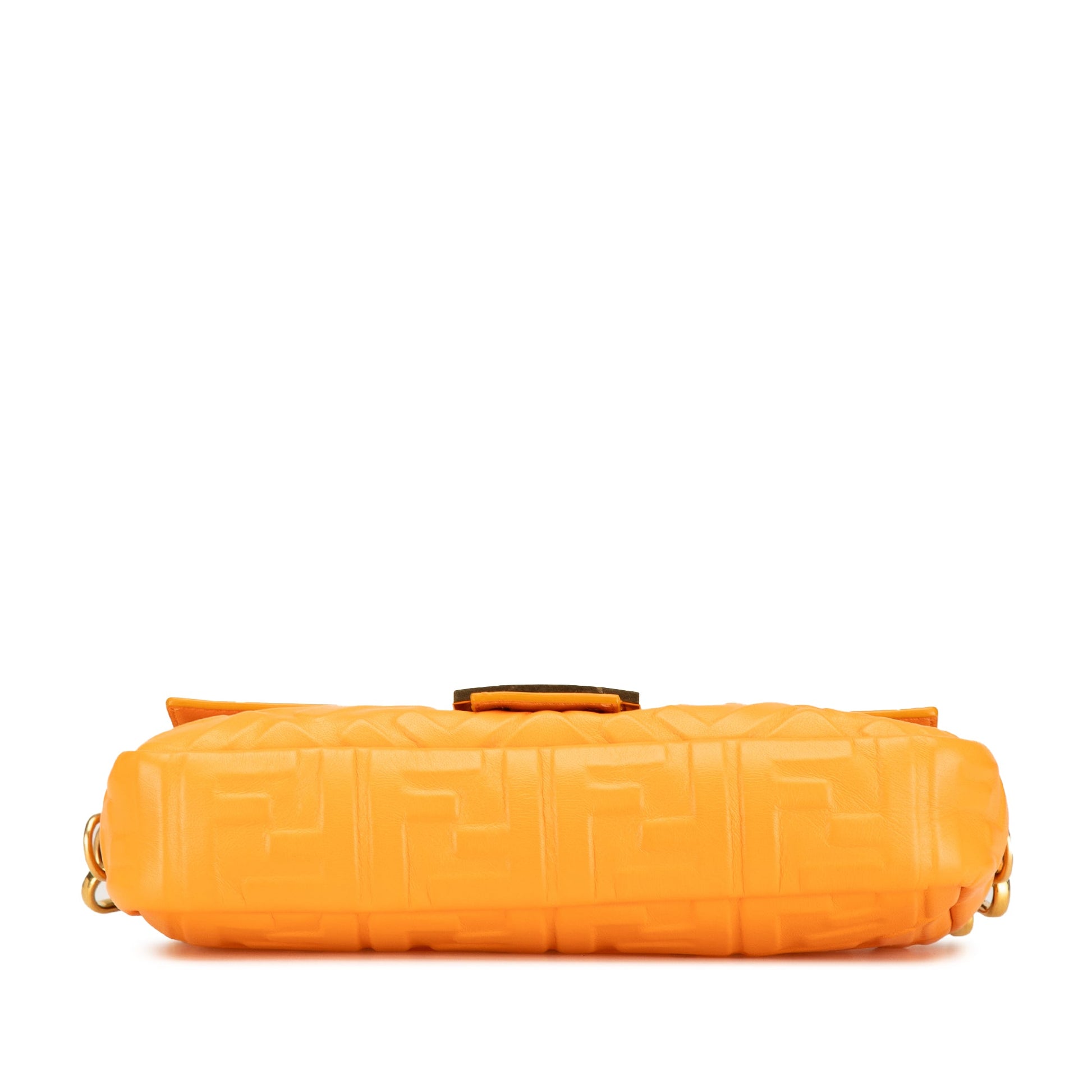 Fendi Zucca Embossed Leather Baguette Satchel