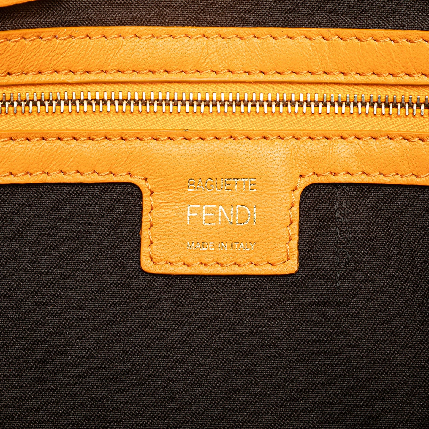 Fendi Zucca Embossed Leather Baguette Satchel
