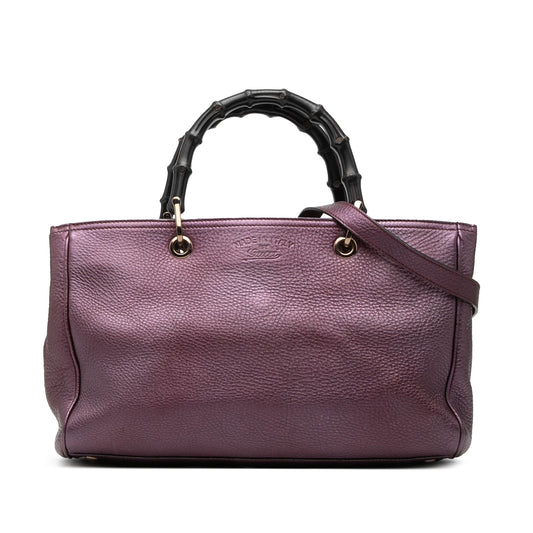 Gucci Medium Calfskin Bamboo Shopper Satchel
