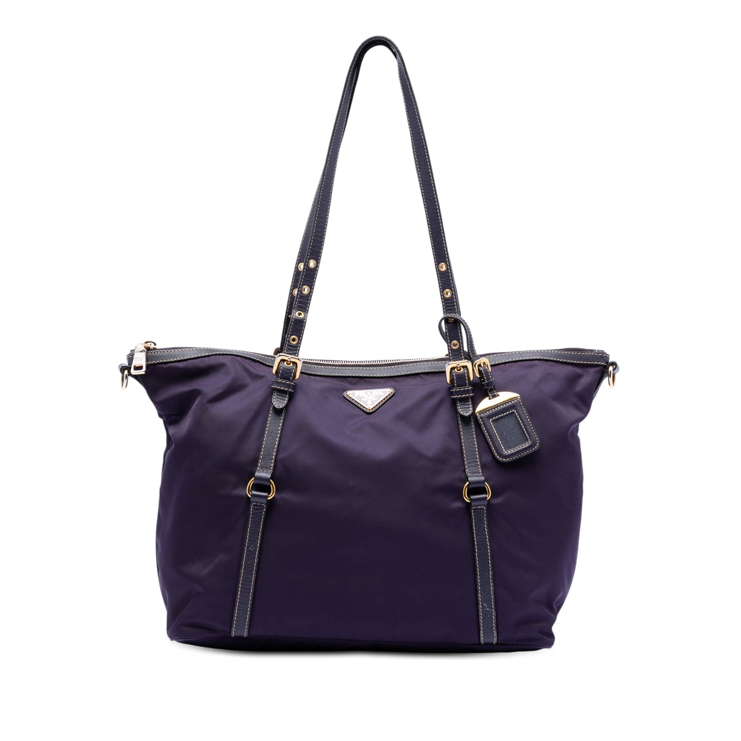 Prada Saffiano Trimmed Tessuto Satchel
