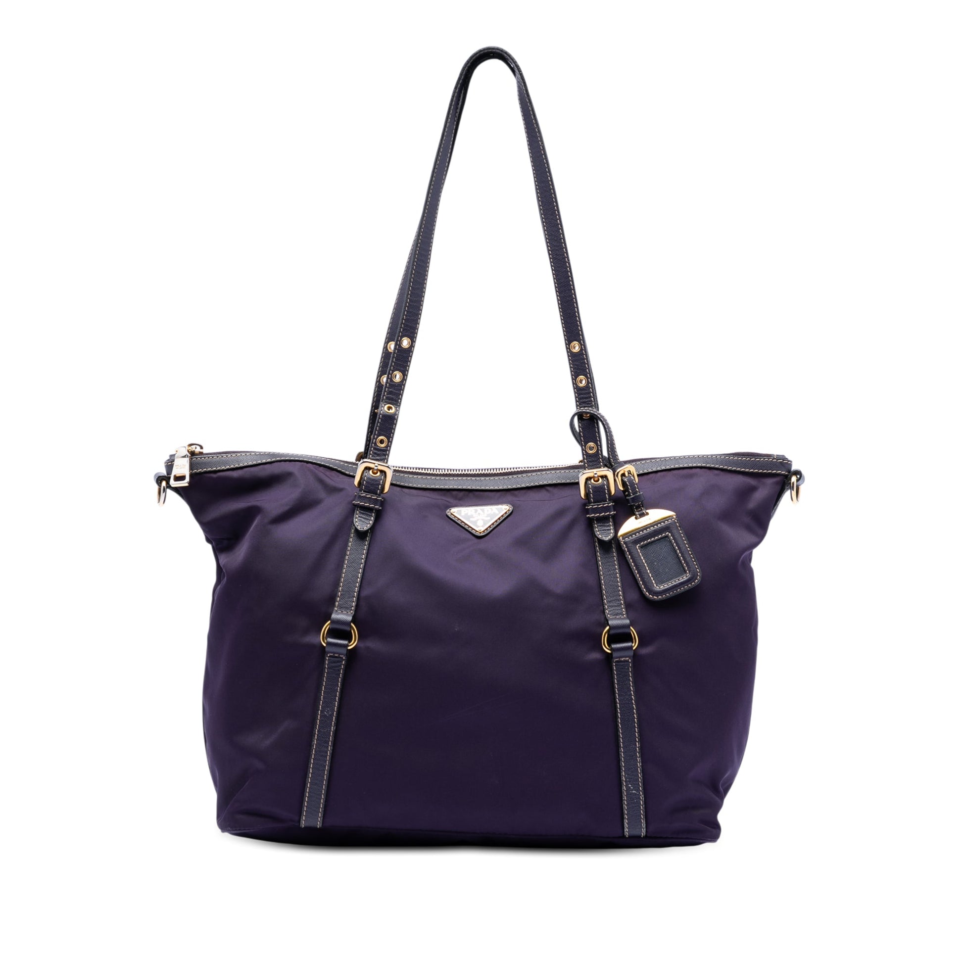 Prada Saffiano Trimmed Tessuto Satchel