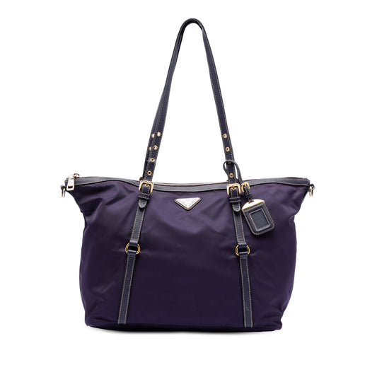 Prada Saffiano Trimmed Tessuto Satchel