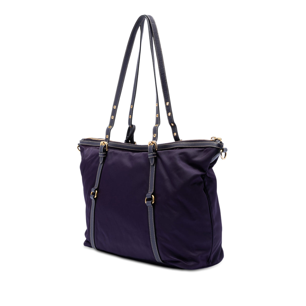 Prada Saffiano Trimmed Tessuto Satchel
