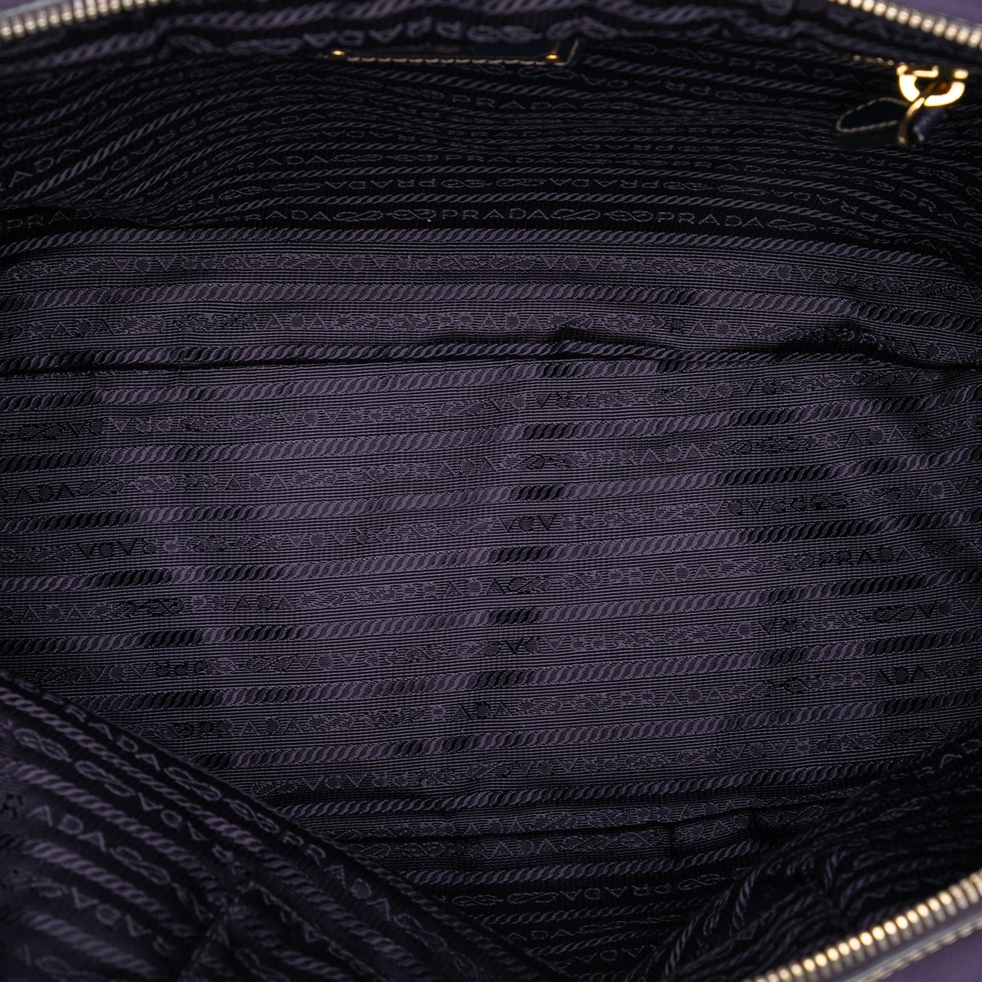 Prada Saffiano Trimmed Tessuto Satchel