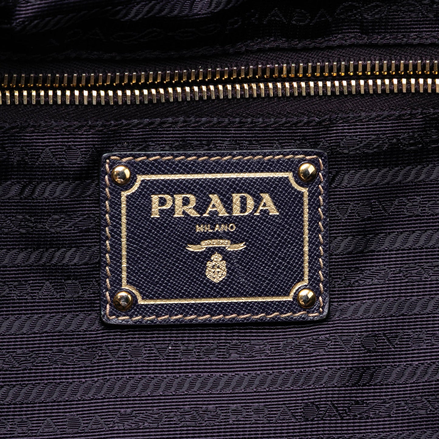 Prada Saffiano Trimmed Tessuto Satchel