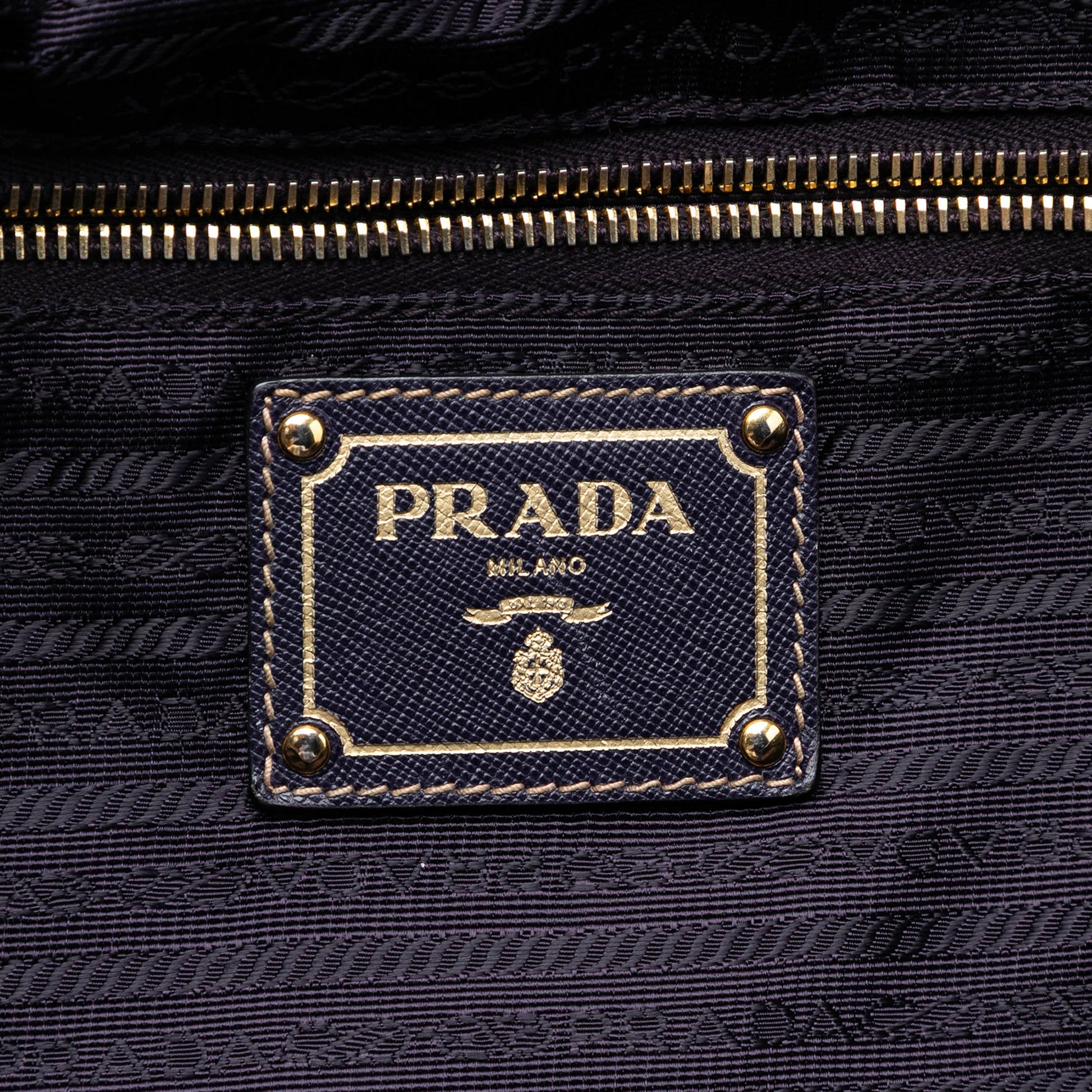 Prada Saffiano Trimmed Tessuto Satchel