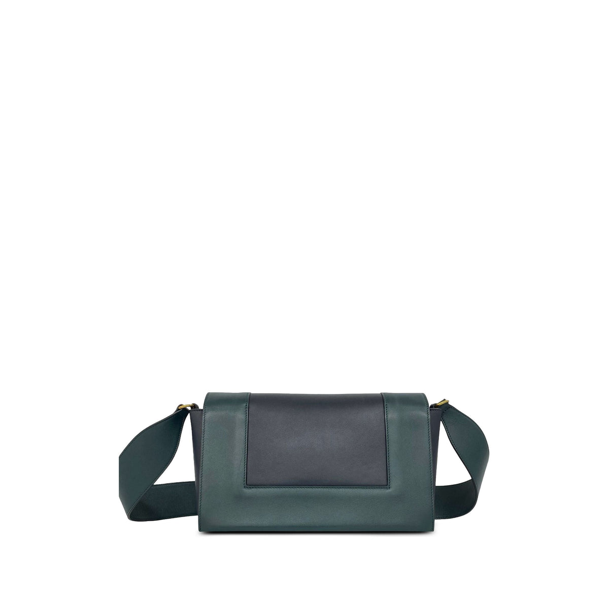 Celine Medium Shiny Smooth Calfskin Frame Shoulder Bag — Green