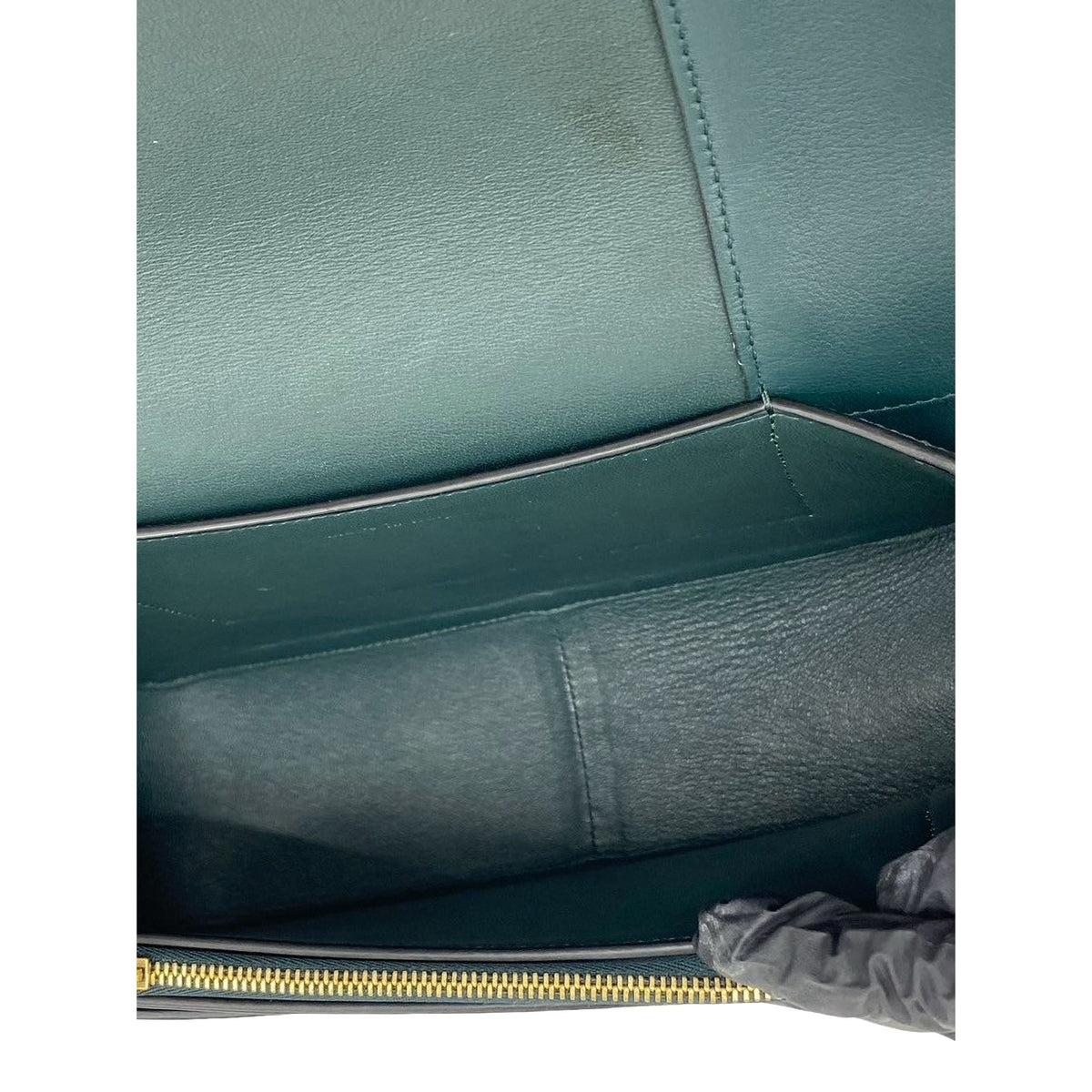 Celine Medium Shiny Smooth Calfskin Frame Shoulder Bag — Green