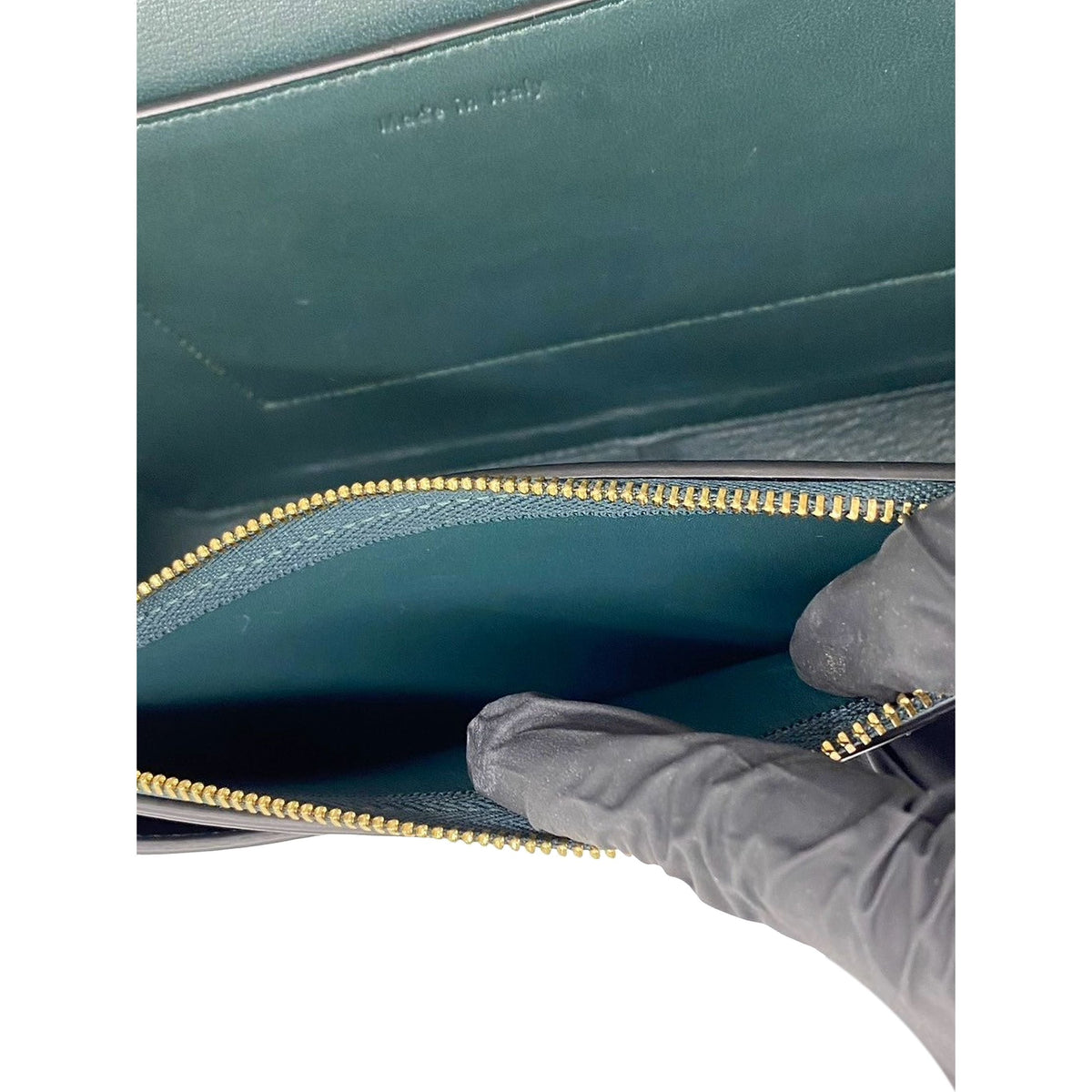 Celine Medium Shiny Smooth Calfskin Frame Shoulder Bag — Green