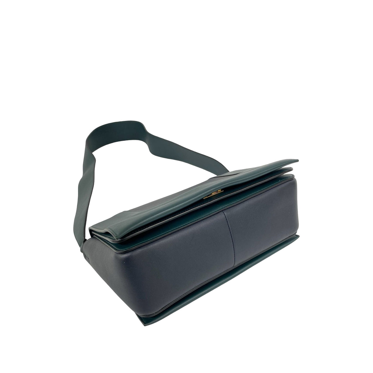 Celine Medium Shiny Smooth Calfskin Frame Shoulder Bag — Green