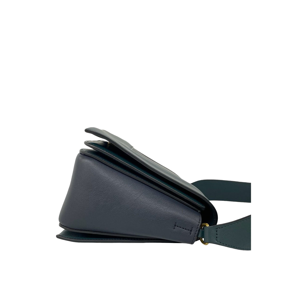 Celine Medium Shiny Smooth Calfskin Frame Shoulder Bag — Green