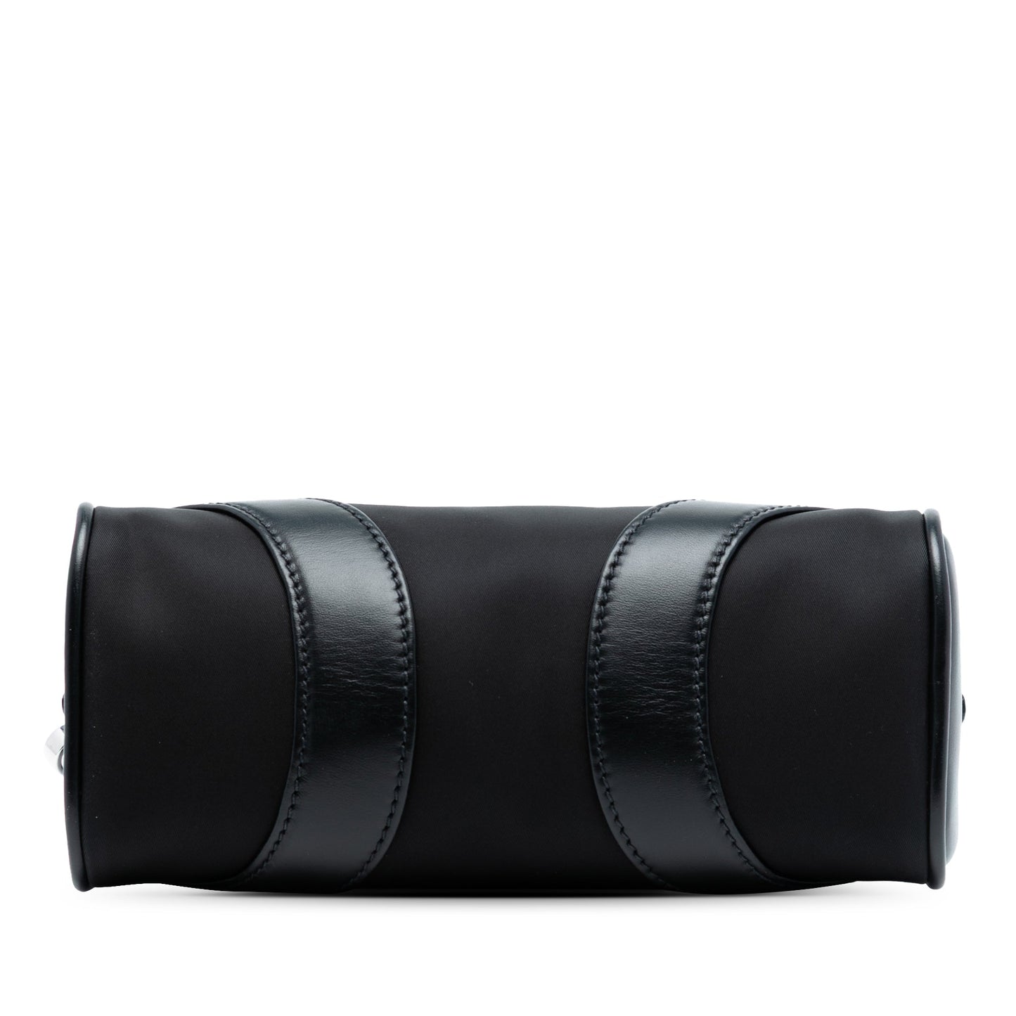 Prada Soft Calf Trimmed Tessuto Bowling Crossbody