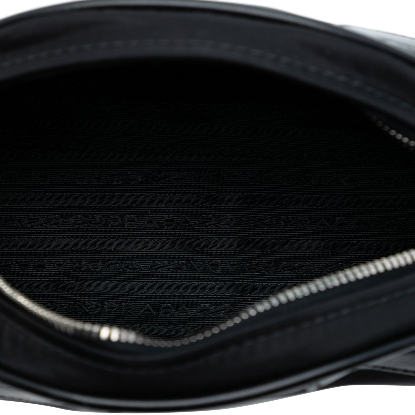 Prada Soft Calf Trimmed Tessuto Bowling Crossbody
