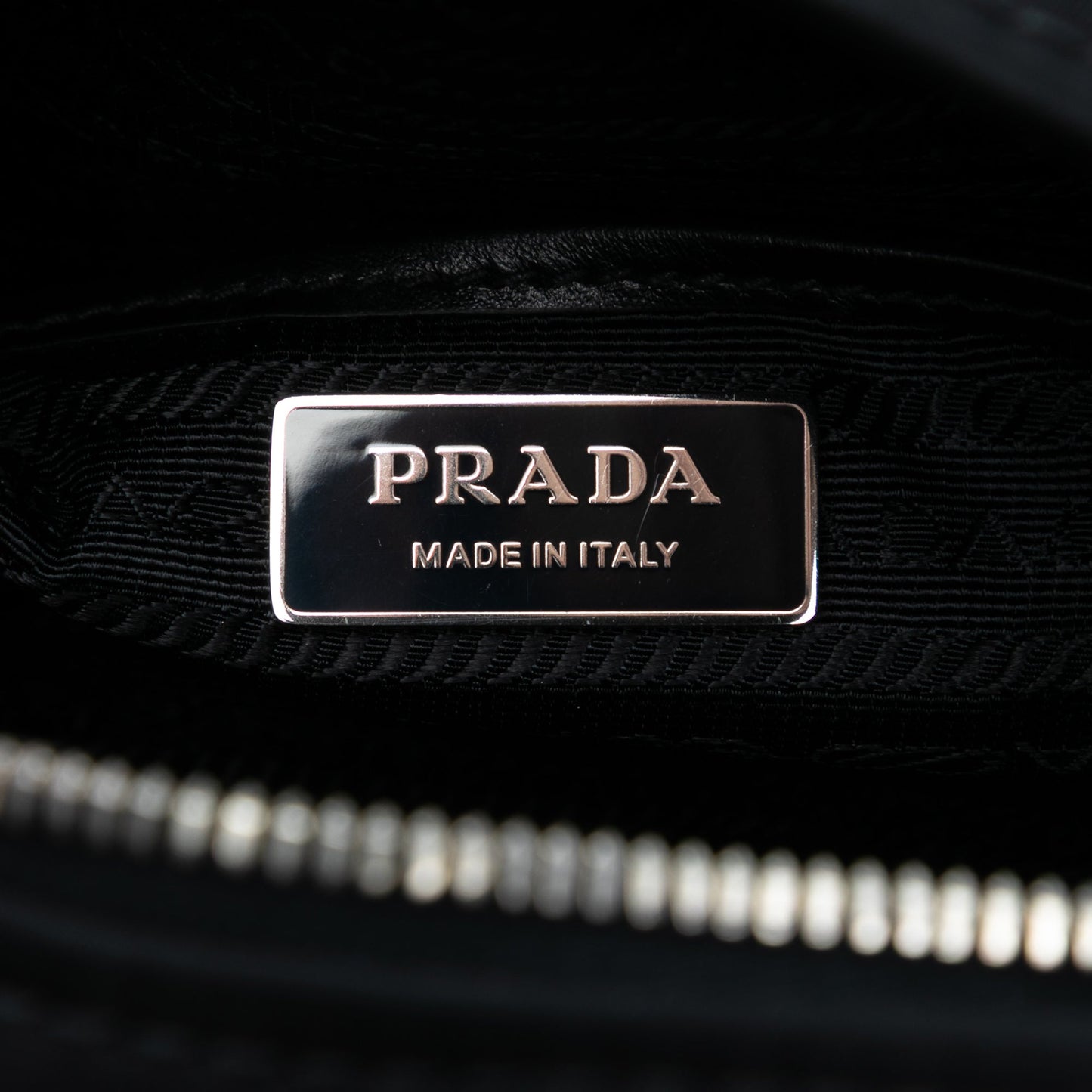 Prada Soft Calf Trimmed Tessuto Bowling Crossbody