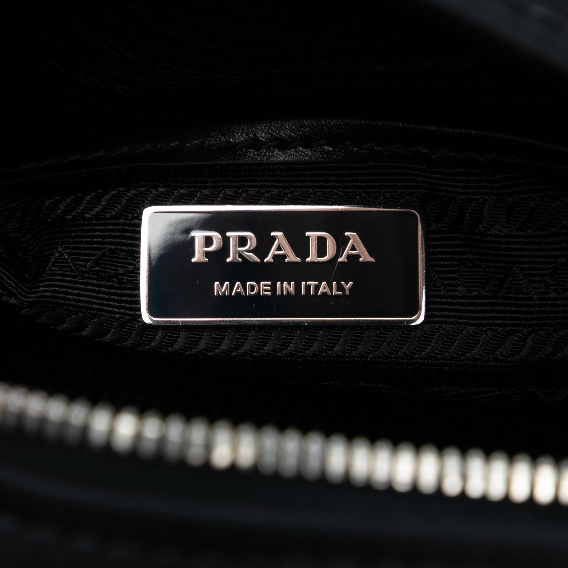 Prada Soft Calf Trimmed Tessuto Bowling Crossbody