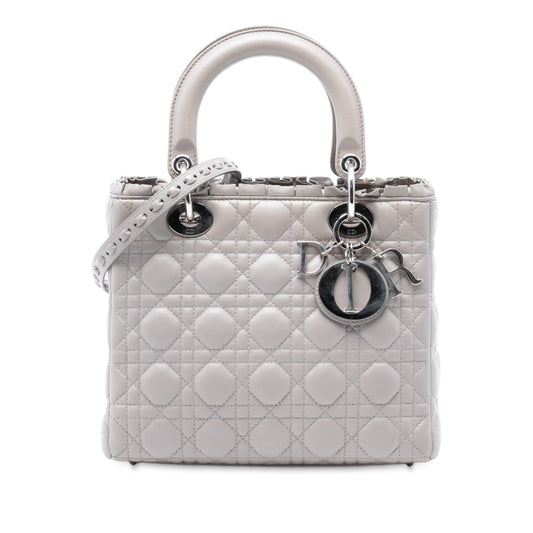 Dior Medium Lambskin Cannage Ruffle Lady Dior