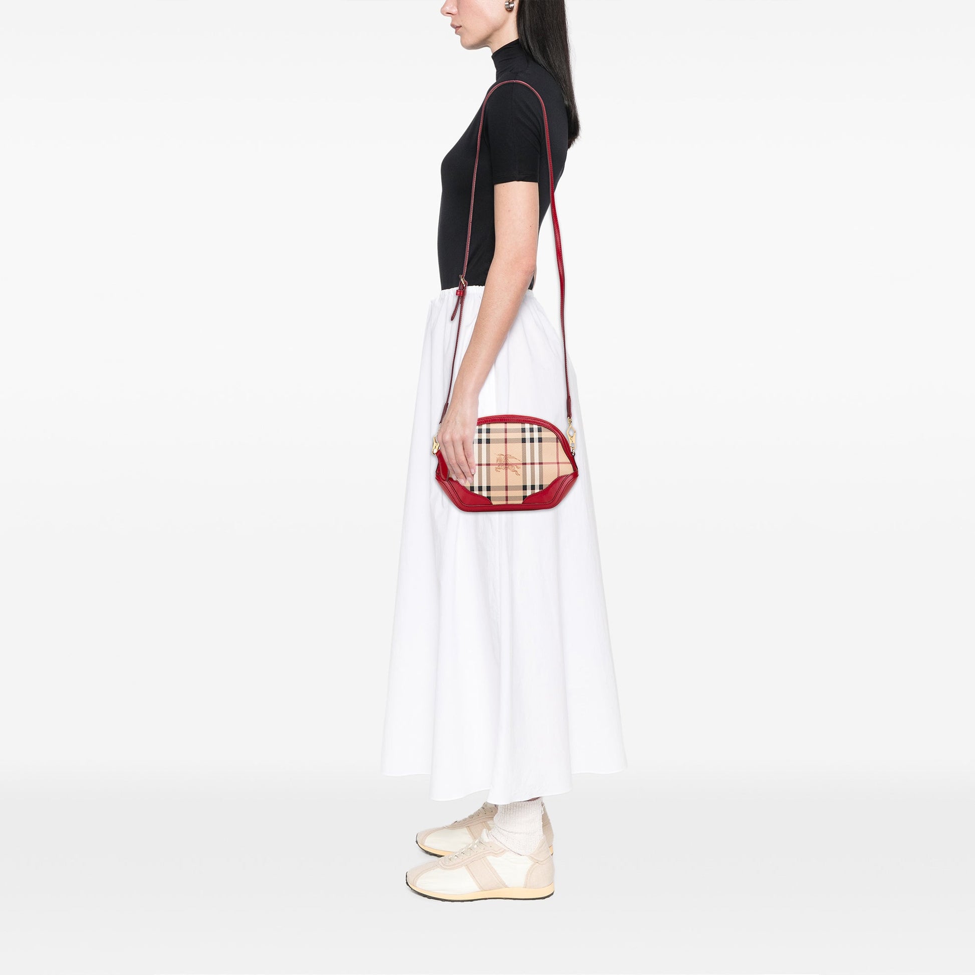 Burberry Mini Haymarket Check Coated Canvas Orchard Crossbody