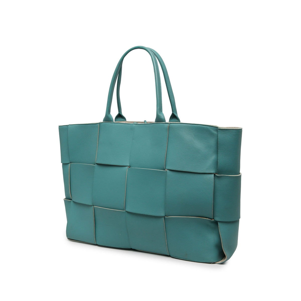 Bottega Veneta Large Nappa Maxi Intrecciato Arco Tote — Blue