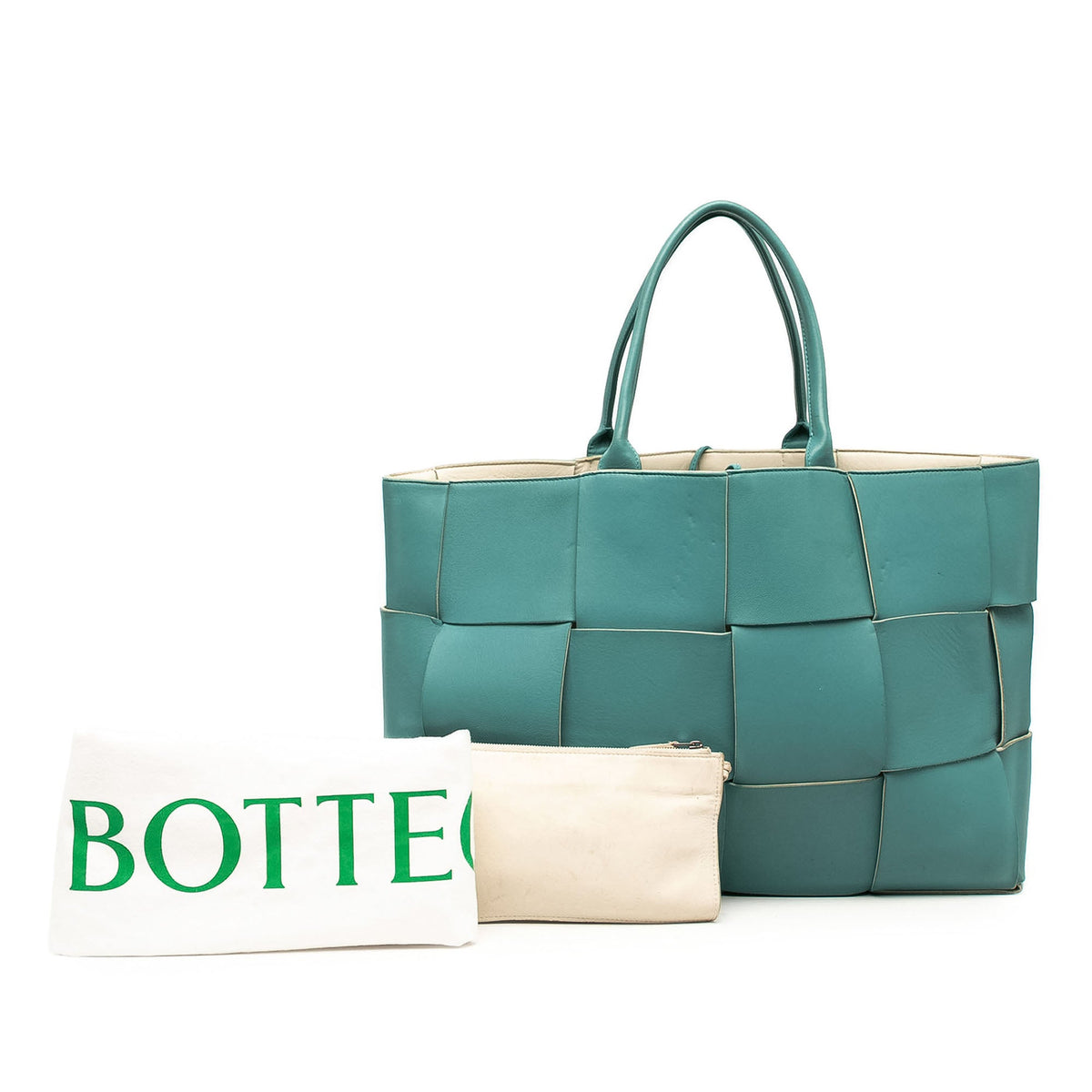 Bottega Veneta Large Nappa Maxi Intrecciato Arco Tote — Blue