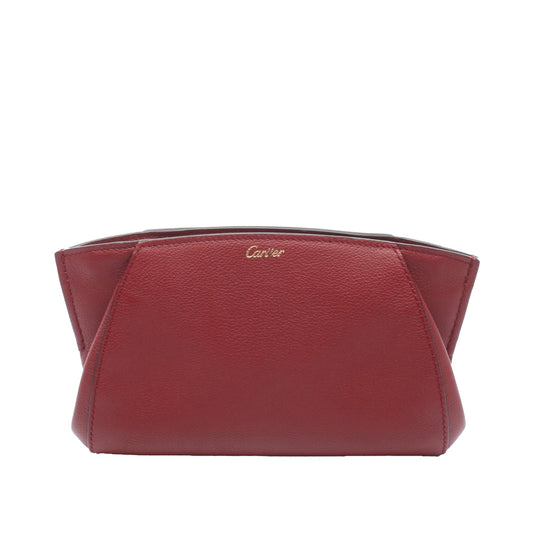 Cartier Leather C De Cartier Clutch