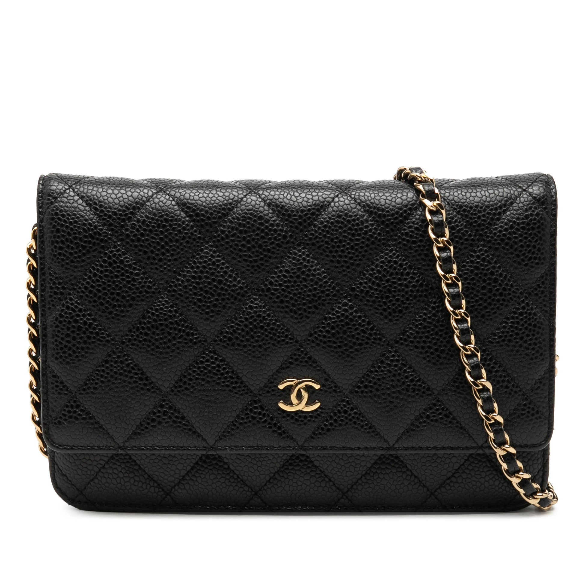 Chanel CC Quilted Caviar Wallet on Chain