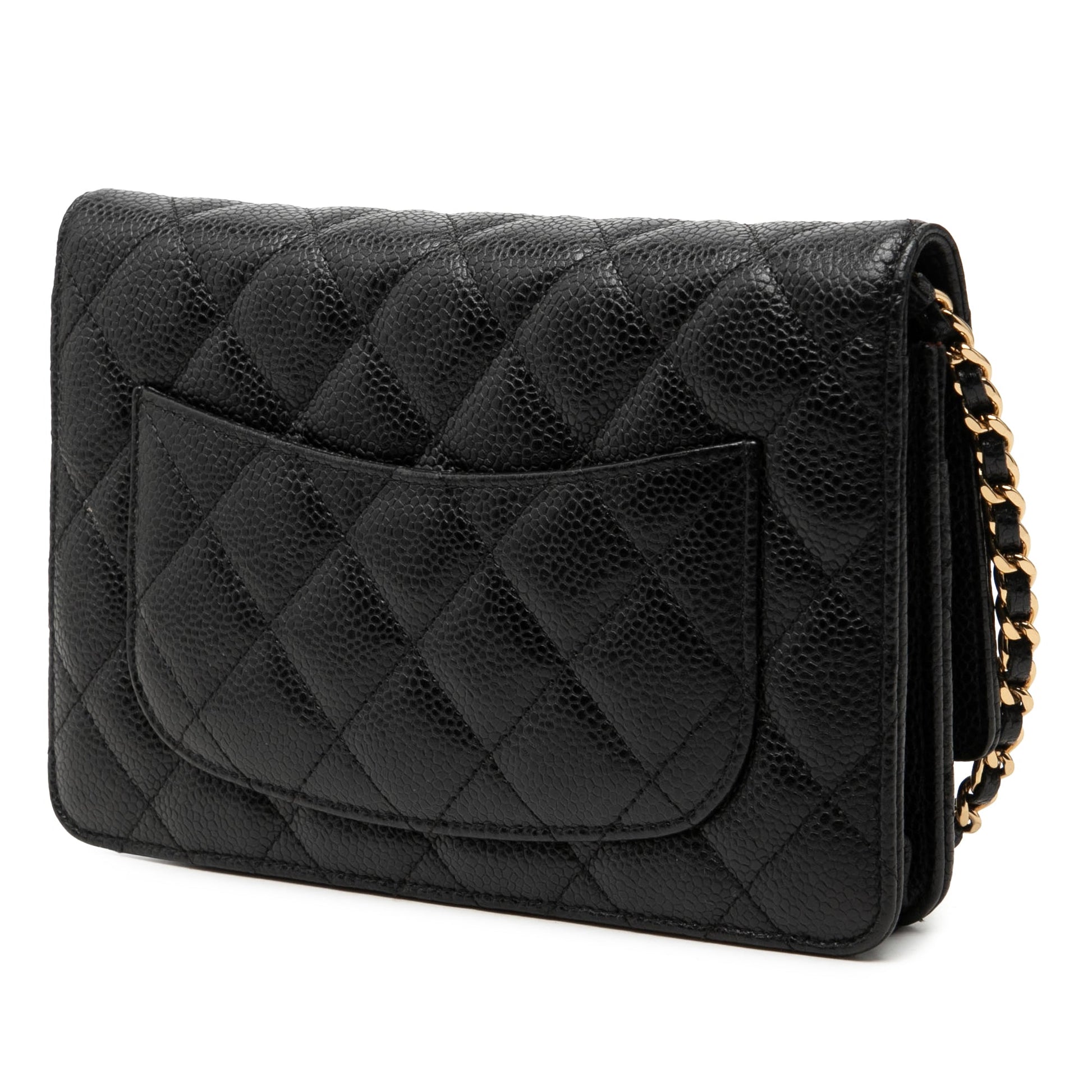 Chanel CC Quilted Caviar Wallet on Chain