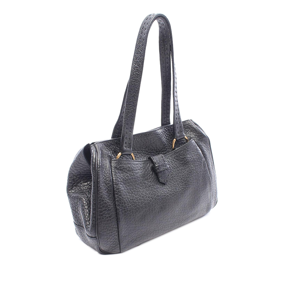 Prada Vitello Daino Shoulder Bag — Black