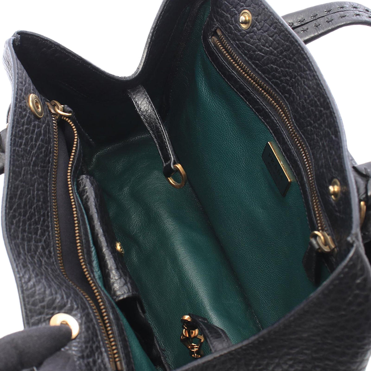 Prada Vitello Daino Shoulder Bag — Black