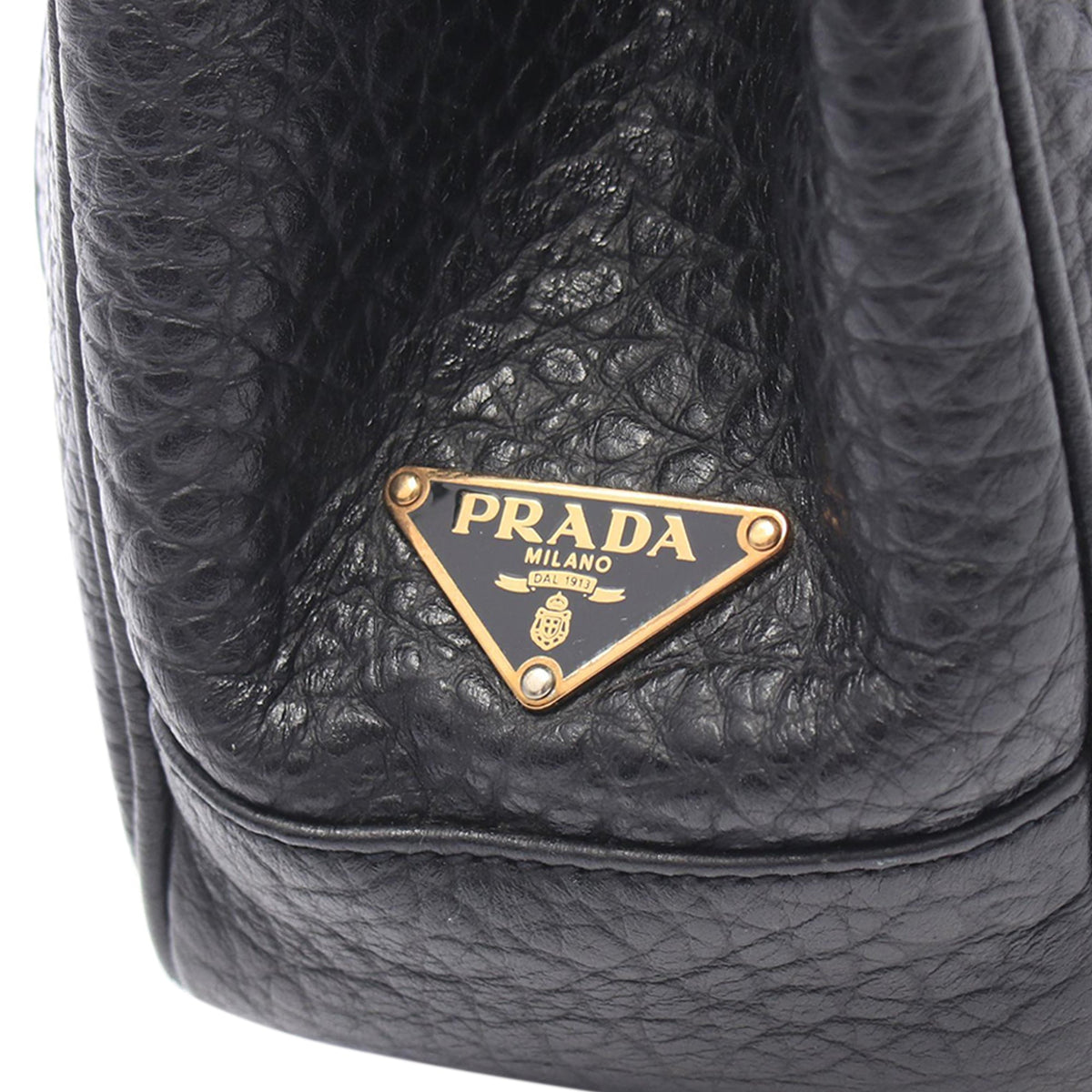 Prada Vitello Daino Shoulder Bag — Black