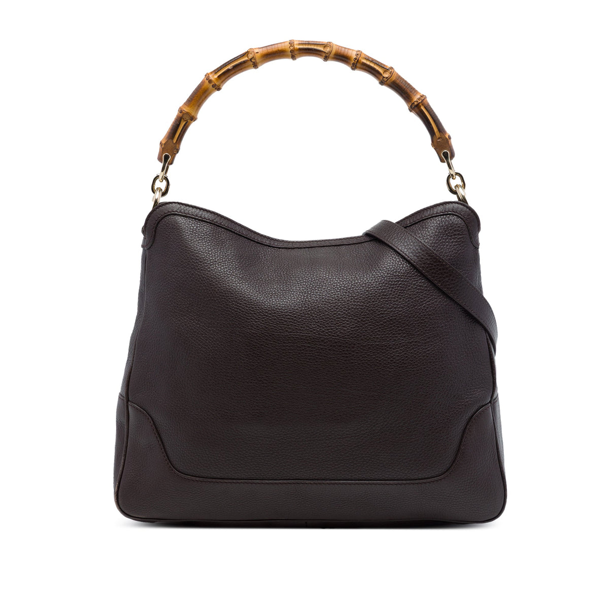 Gucci Calfskin Bamboo Diana Satchel — Brown
